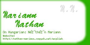 mariann nathan business card